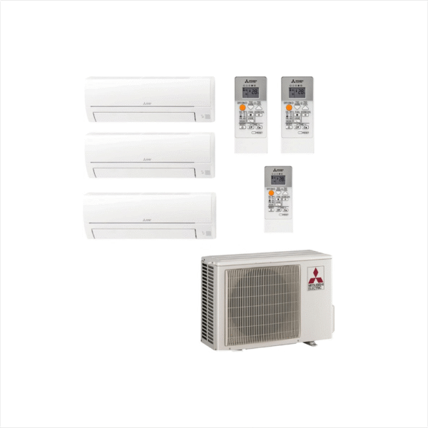 Mitsubishi Electric Tripple 5kW/18000Btu MXZ-3HA50VF + 3 X 2.5kW HR25VF A++